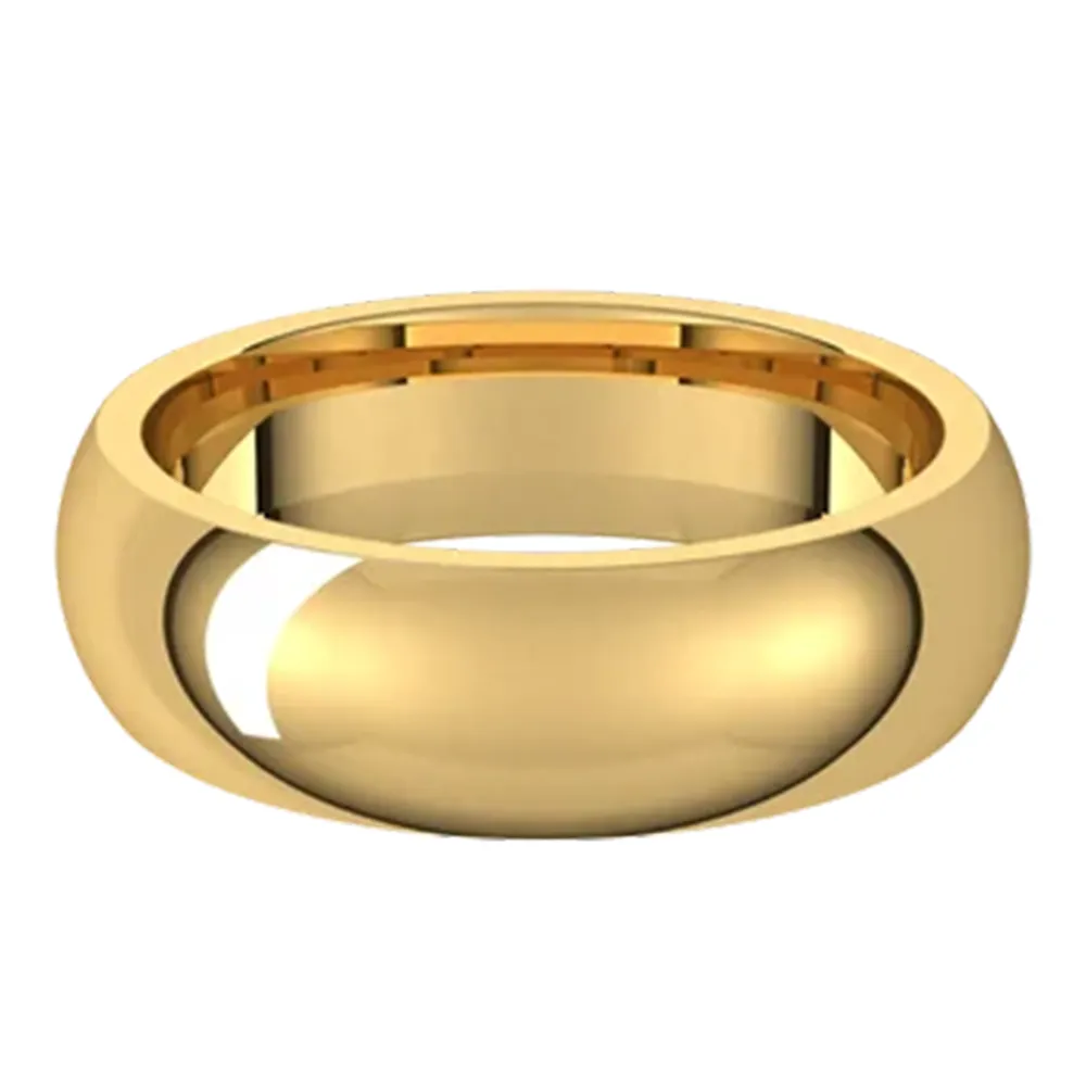 Sincerely, Springer's Yellow Gold 6mm Comfort Fit Half Round Wedding Band