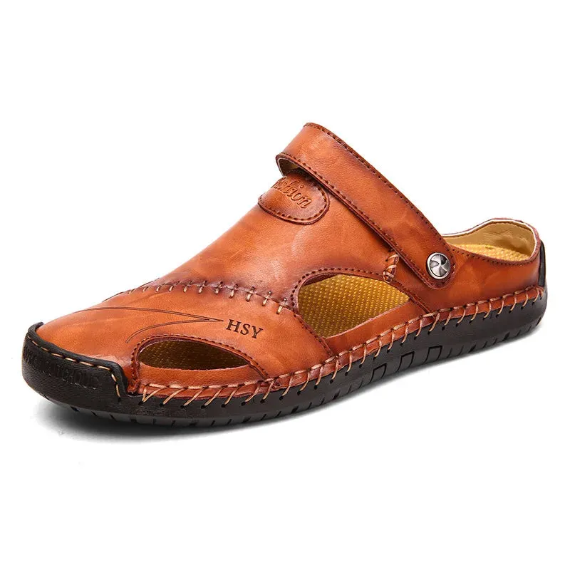 Sommer Sandalen Männer Leder Klassische Römersandalen 2024