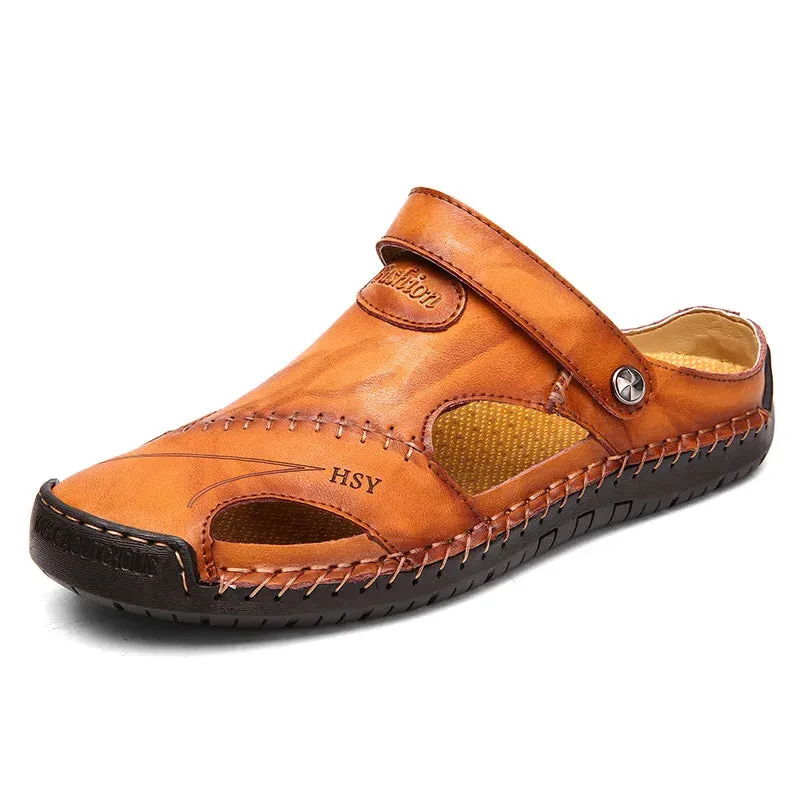 Sommer Sandalen Männer Leder Klassische Römersandalen 2024