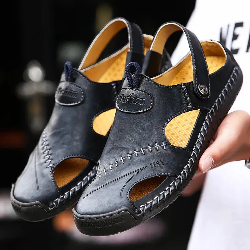 Sommer Sandalen Männer Leder Klassische Römersandalen 2024
