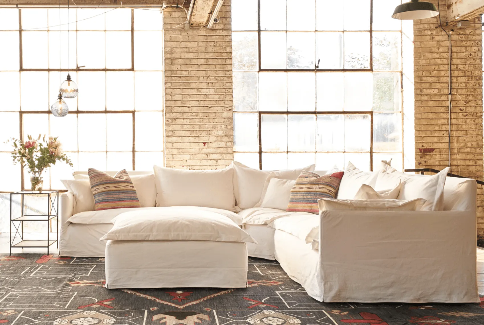 St. Lucia 3pc Two-Arm Slipcovered Sectional