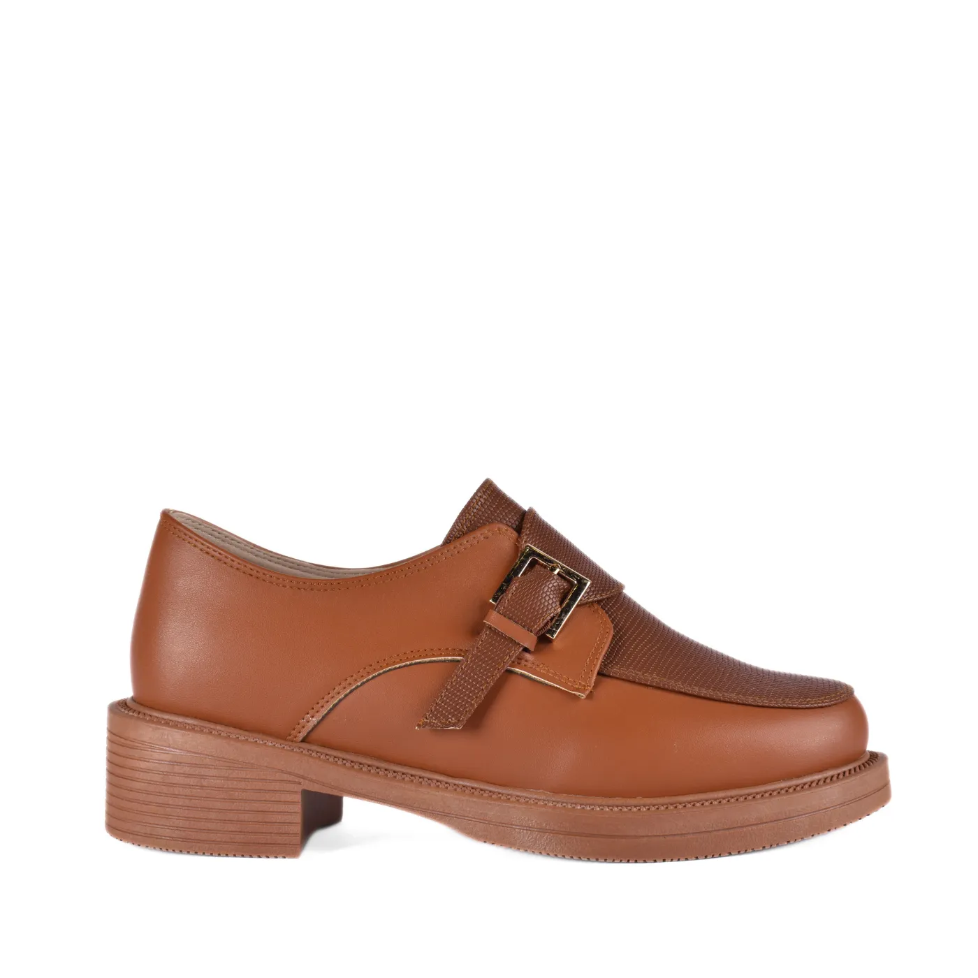 Stiched Leather Flat Loafers