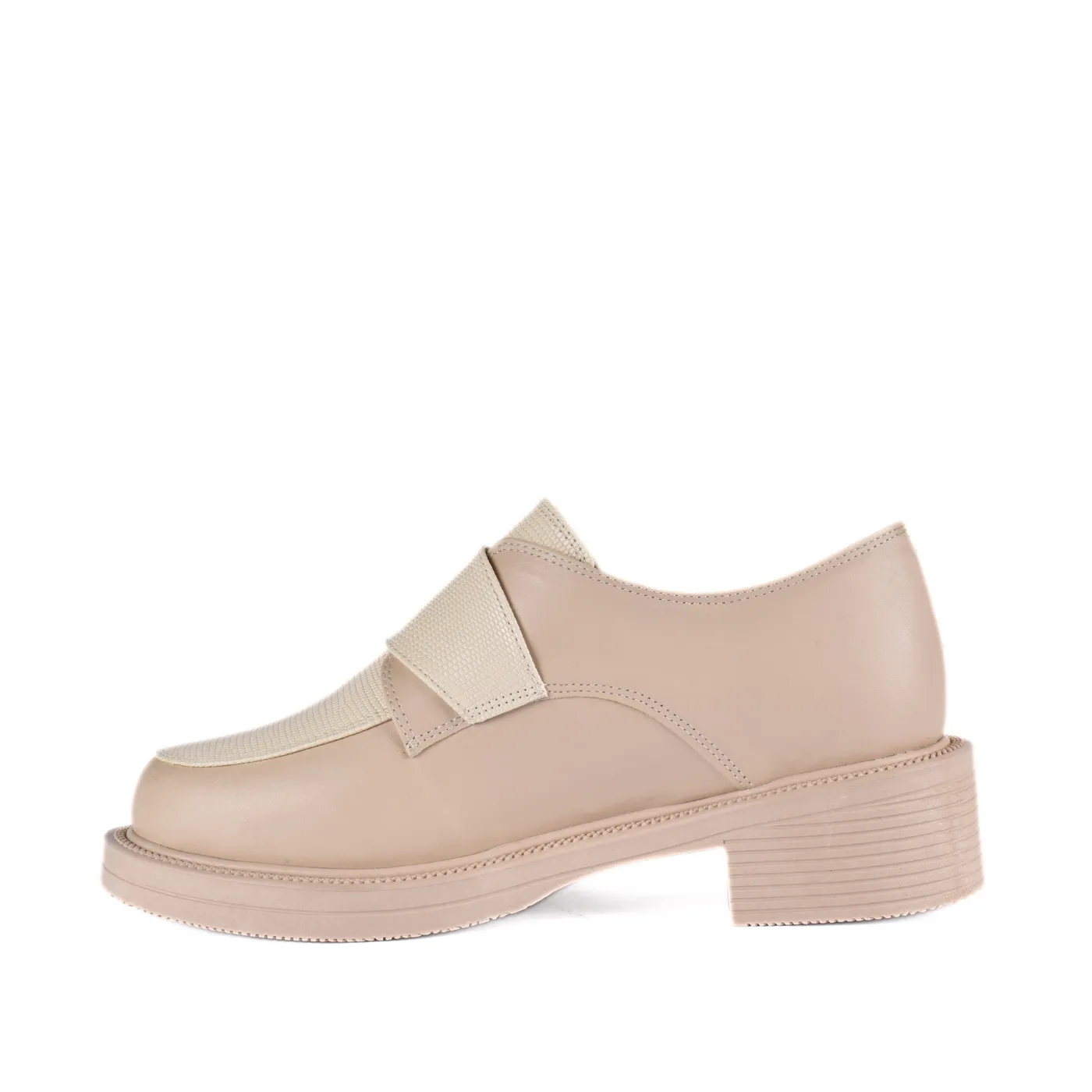 Stiched Leather Flat Loafers