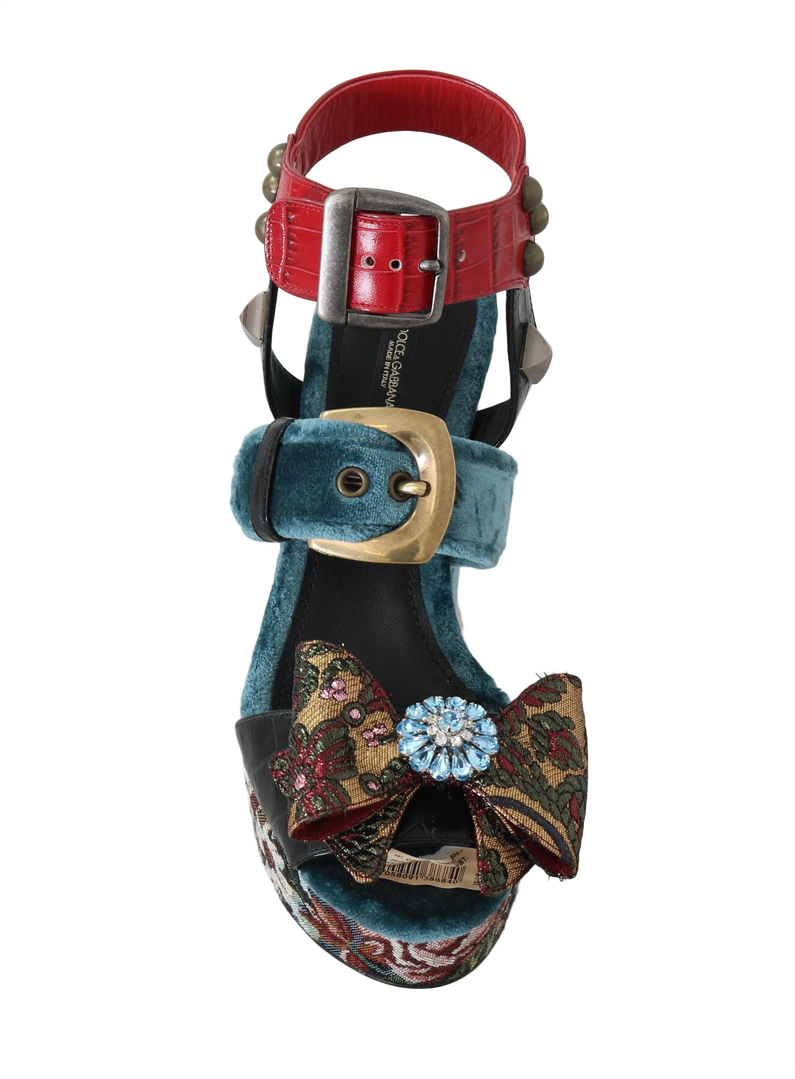 Strap Crocodile Crystal Sandals