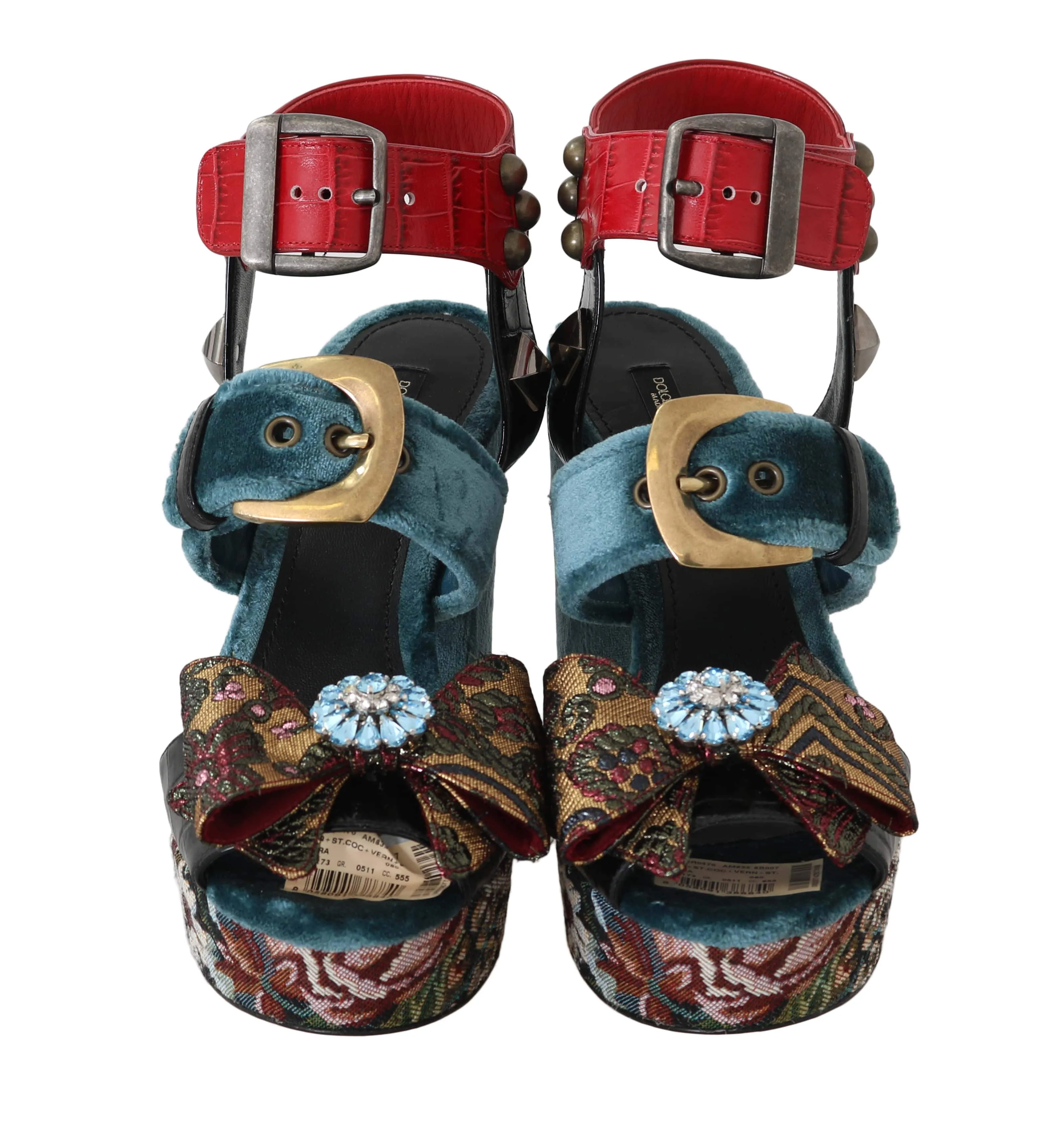 Strap Crocodile Crystal Sandals