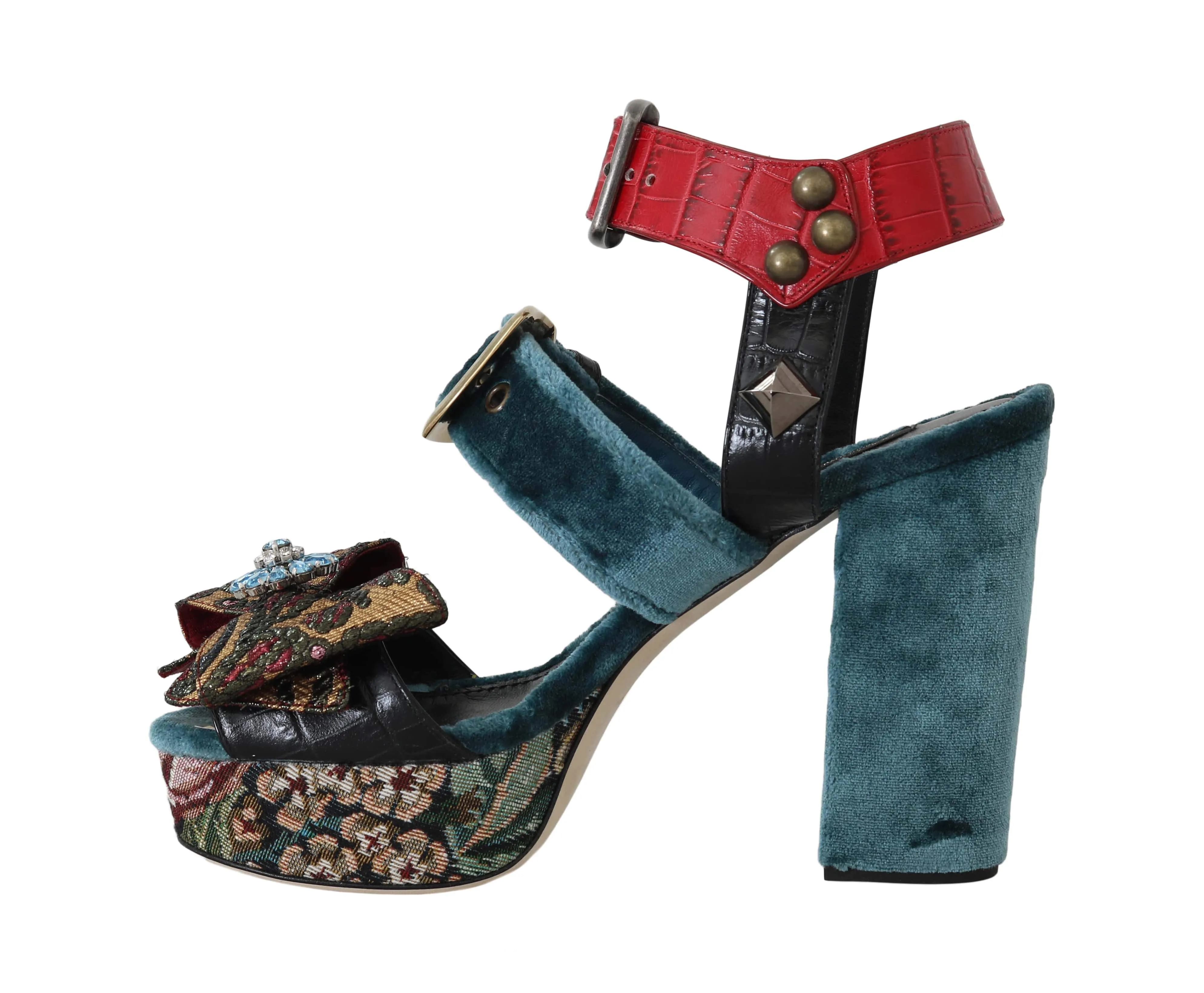 Strap Crocodile Crystal Sandals