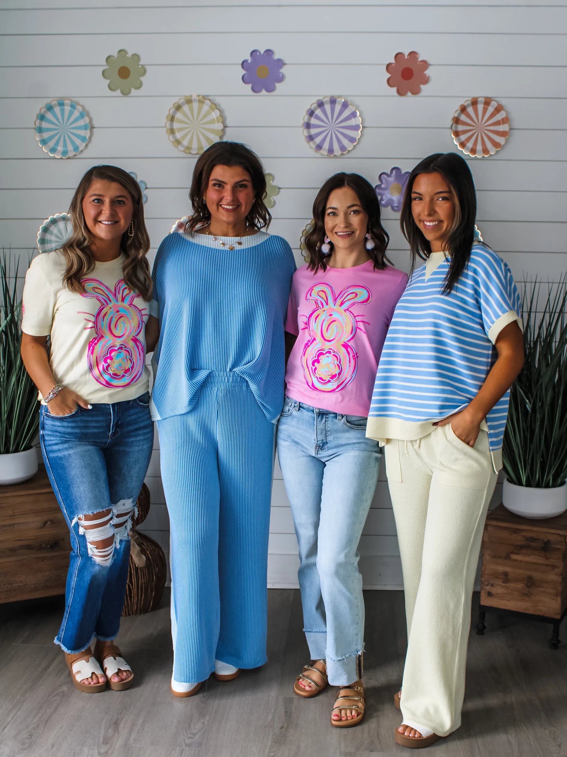 Sweet Sunrise Crewneck Top • Blue Stripe