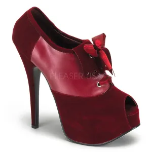 TEEZE-16  Burgundy Velvet-Burgundy Pu