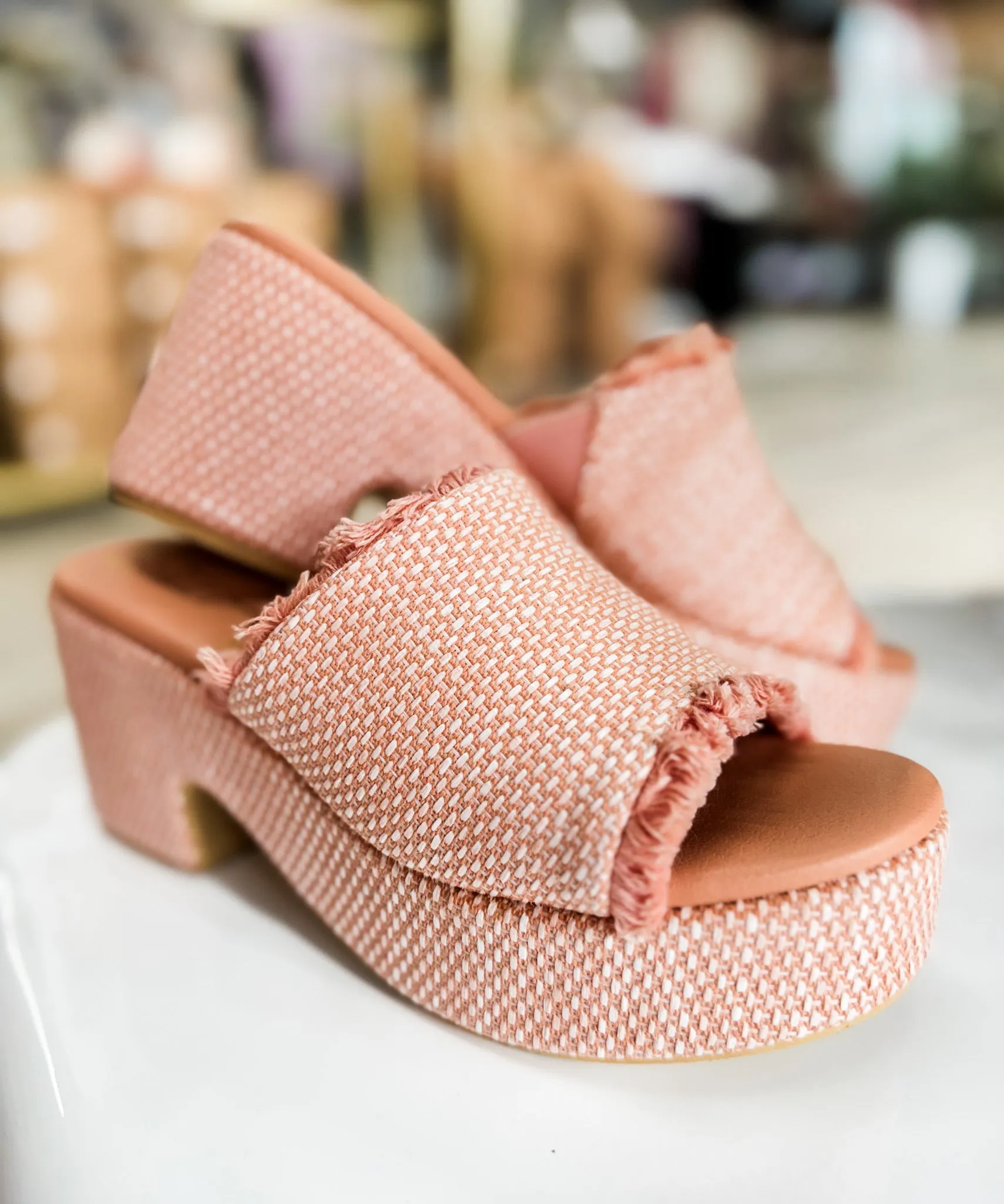 Terry Pink Platform Wedge
