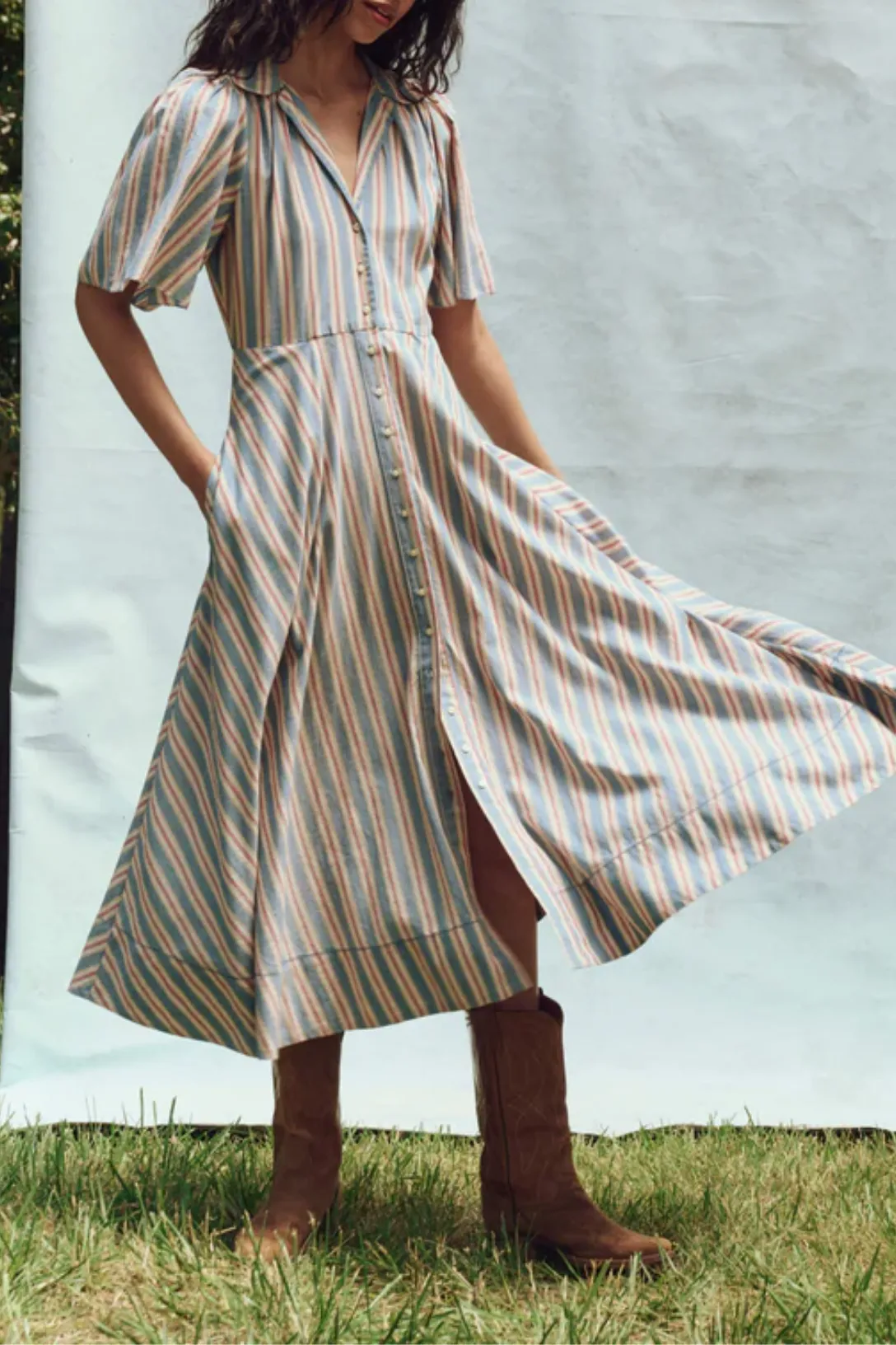 The Bridge Dress | Blue Frontier Stripe