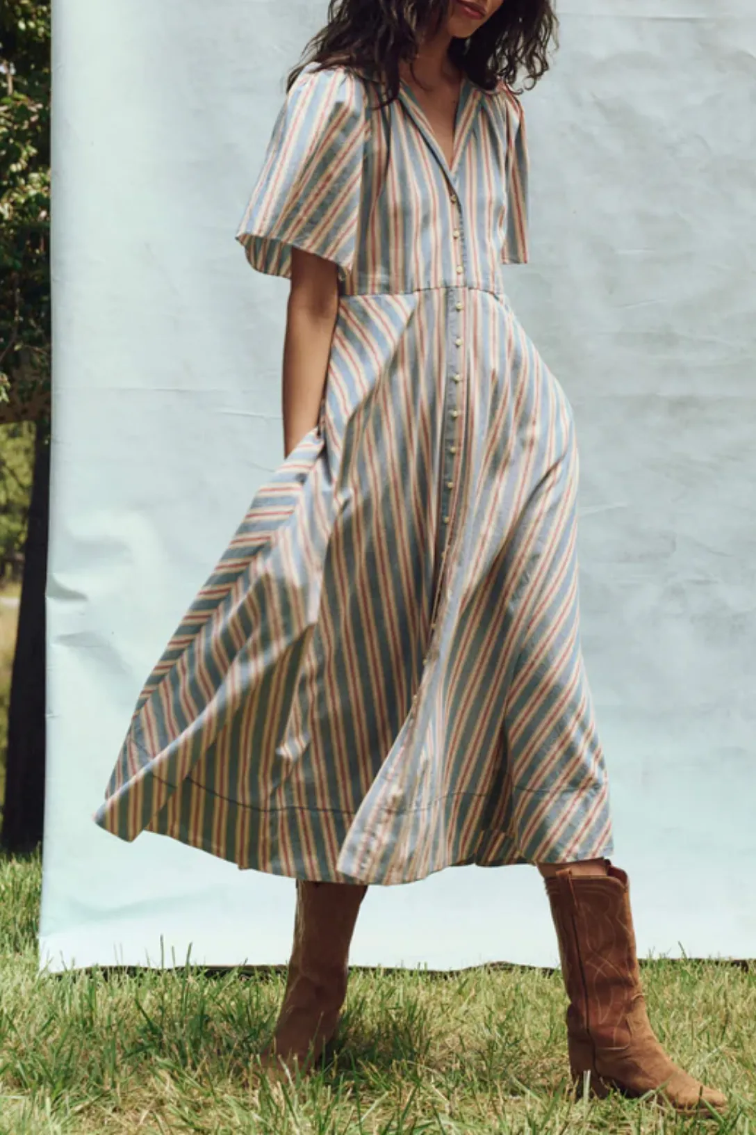The Bridge Dress | Blue Frontier Stripe