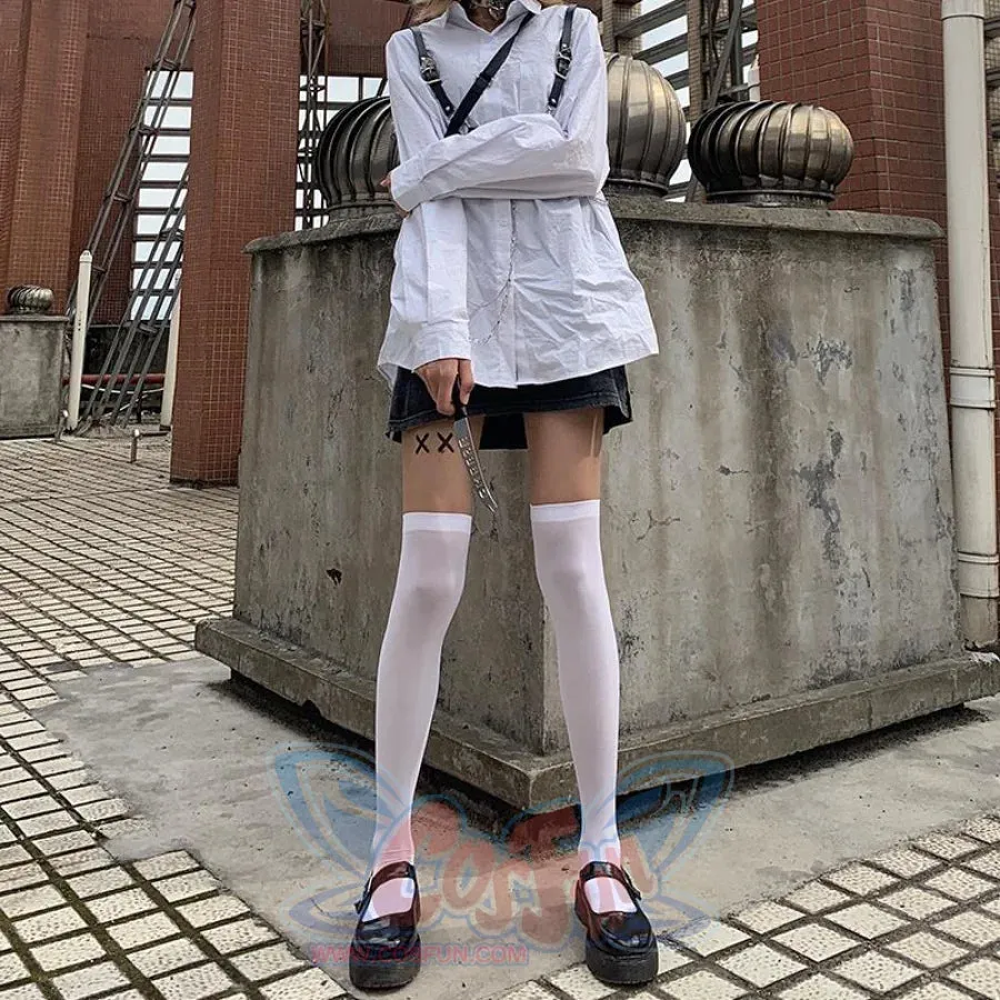 Thin Velvet Stockings Female White Black JK Thigh Thigh Stockings Socks J50001
