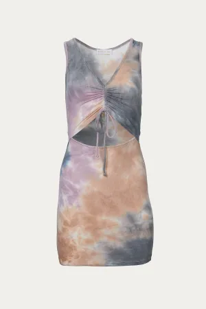 TIE DYE FRONT DETAIL DRESS
