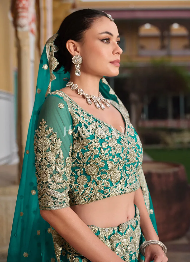 Turquoise Wedding Lehenga Choli