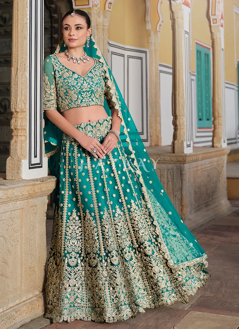 Turquoise Wedding Lehenga Choli