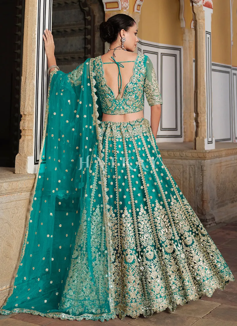Turquoise Wedding Lehenga Choli