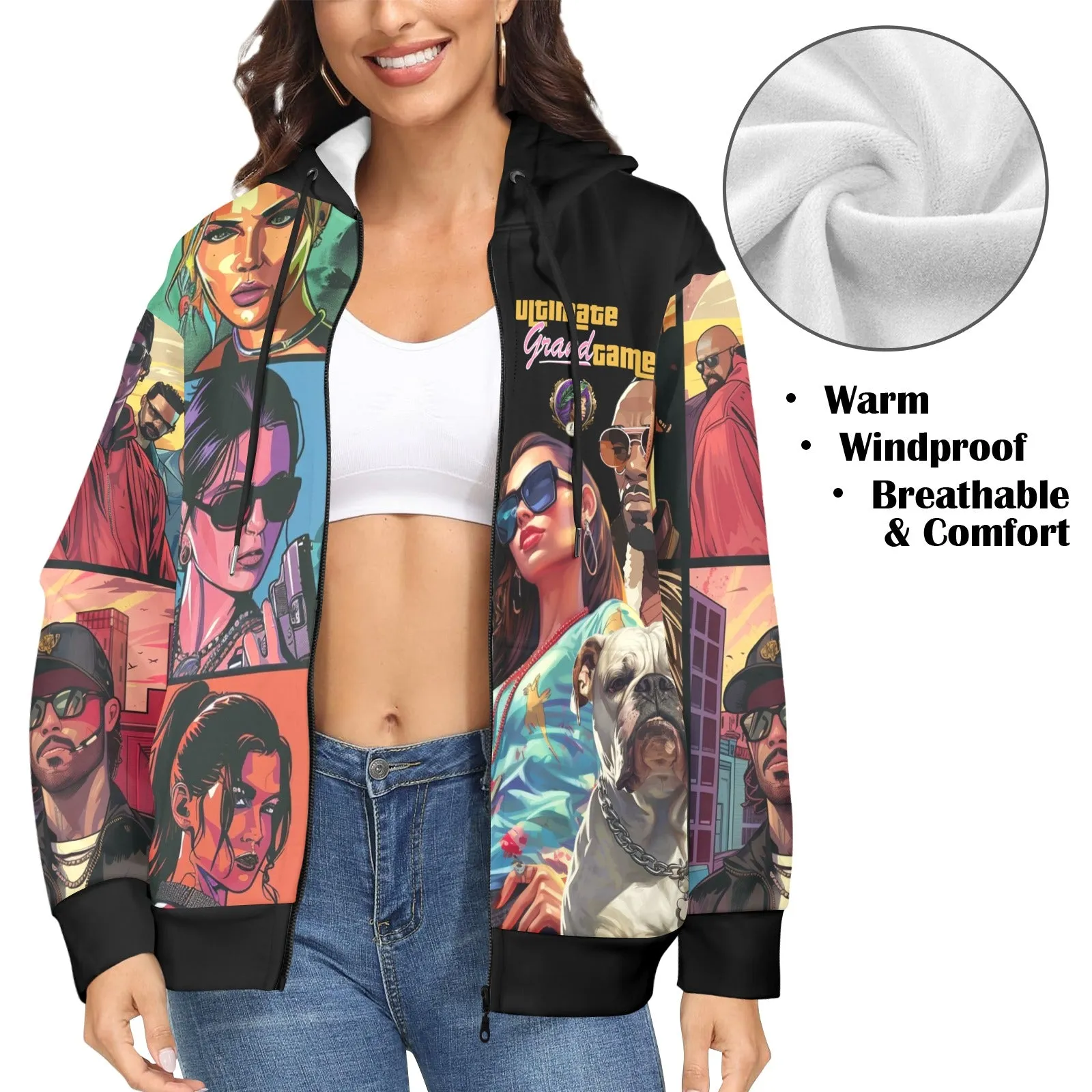 Ultimate Grand Gamer Women's Fleece Full-Zip Hoodie
