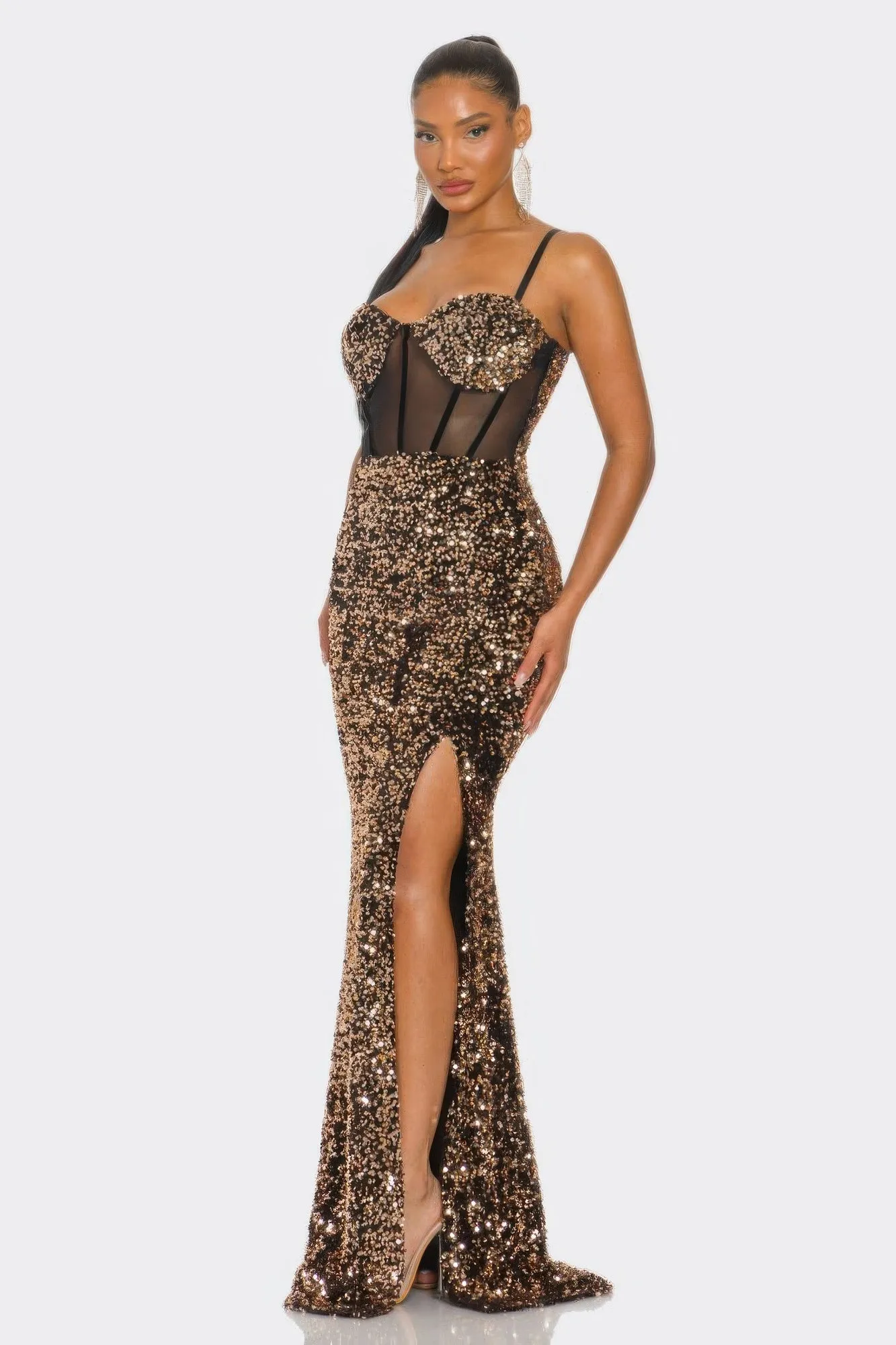 Velvet Corset Maxi Dress