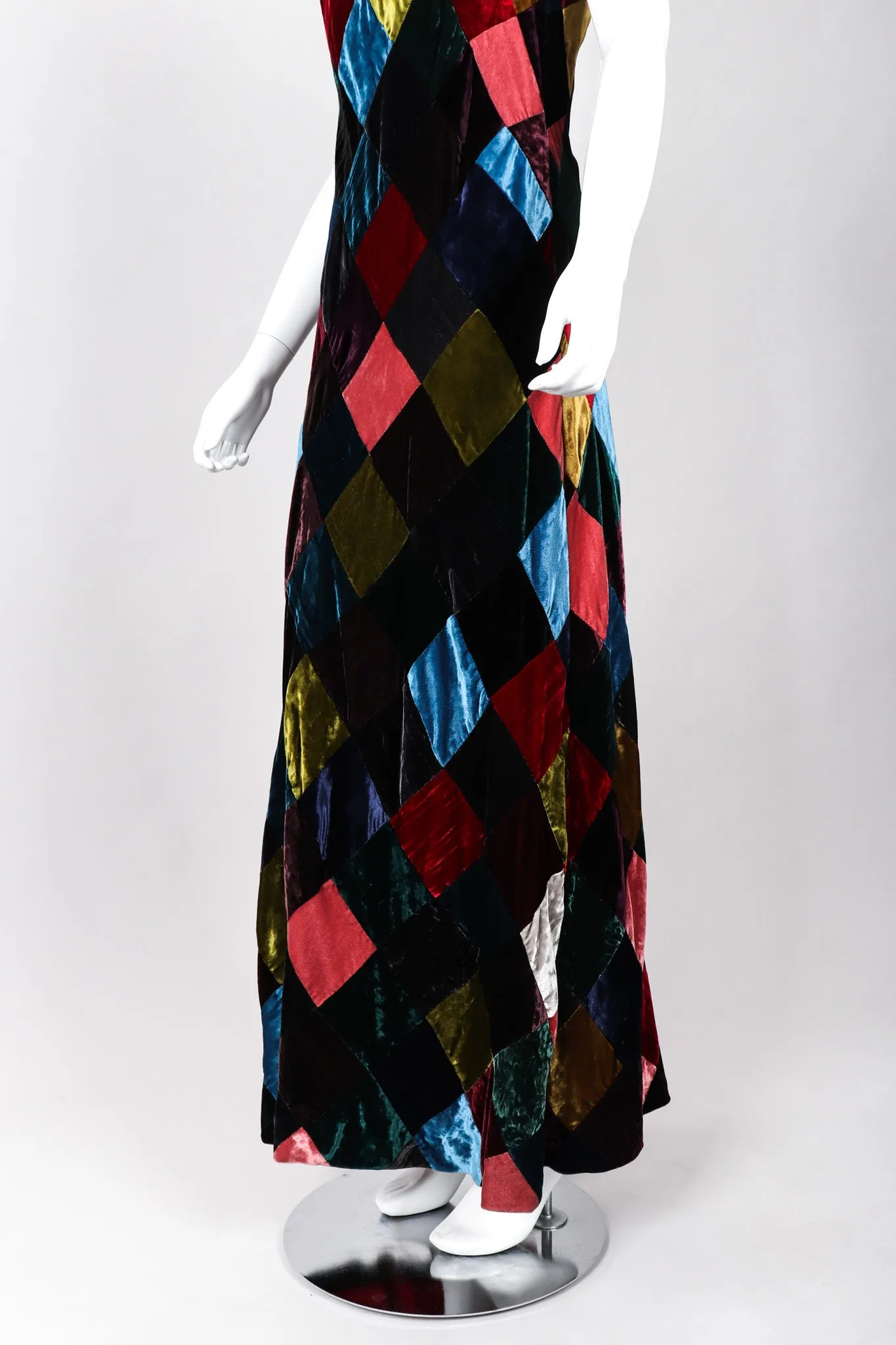 Velvet Harlequin Patchwork Dress