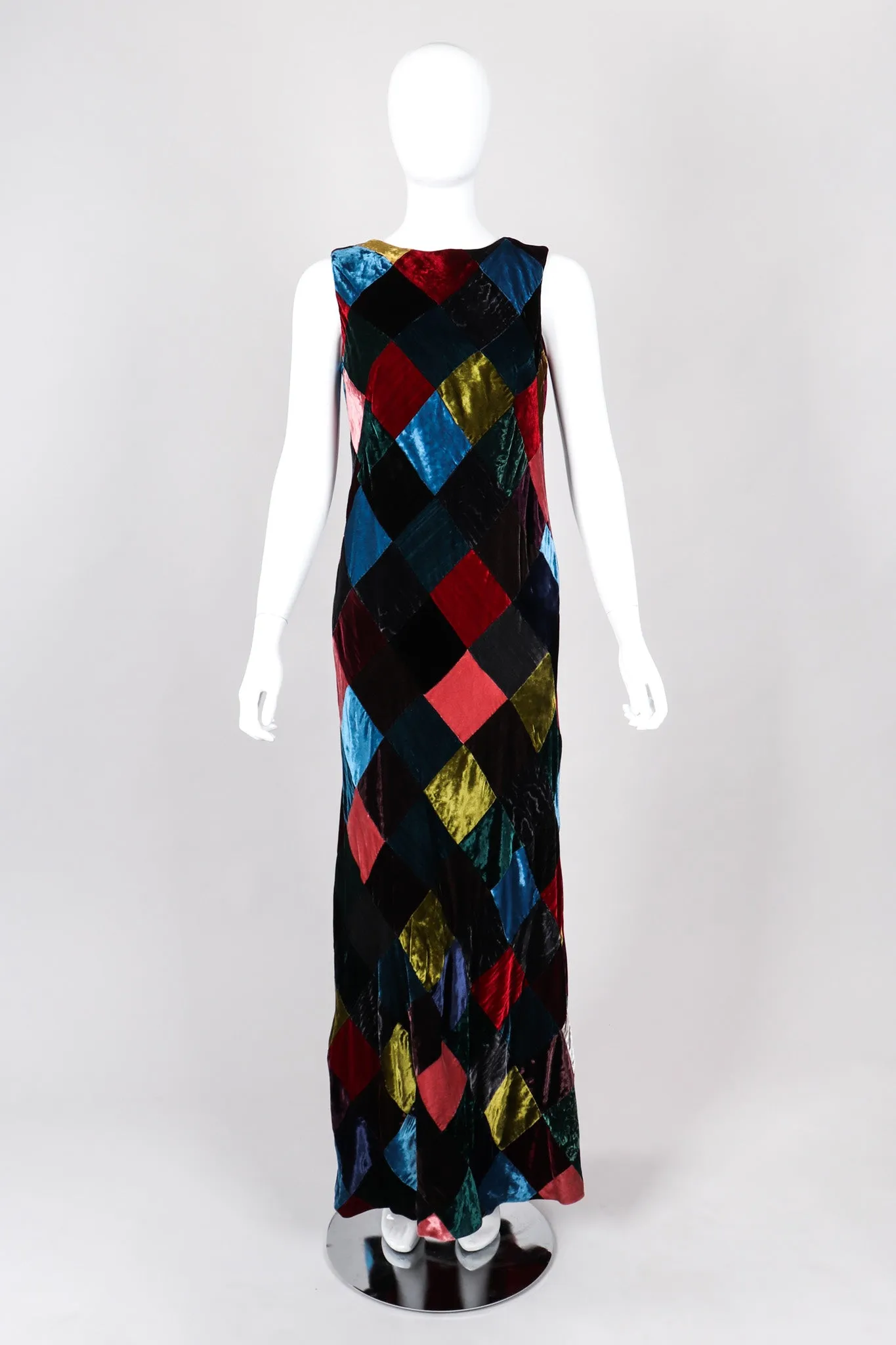 Velvet Harlequin Patchwork Dress