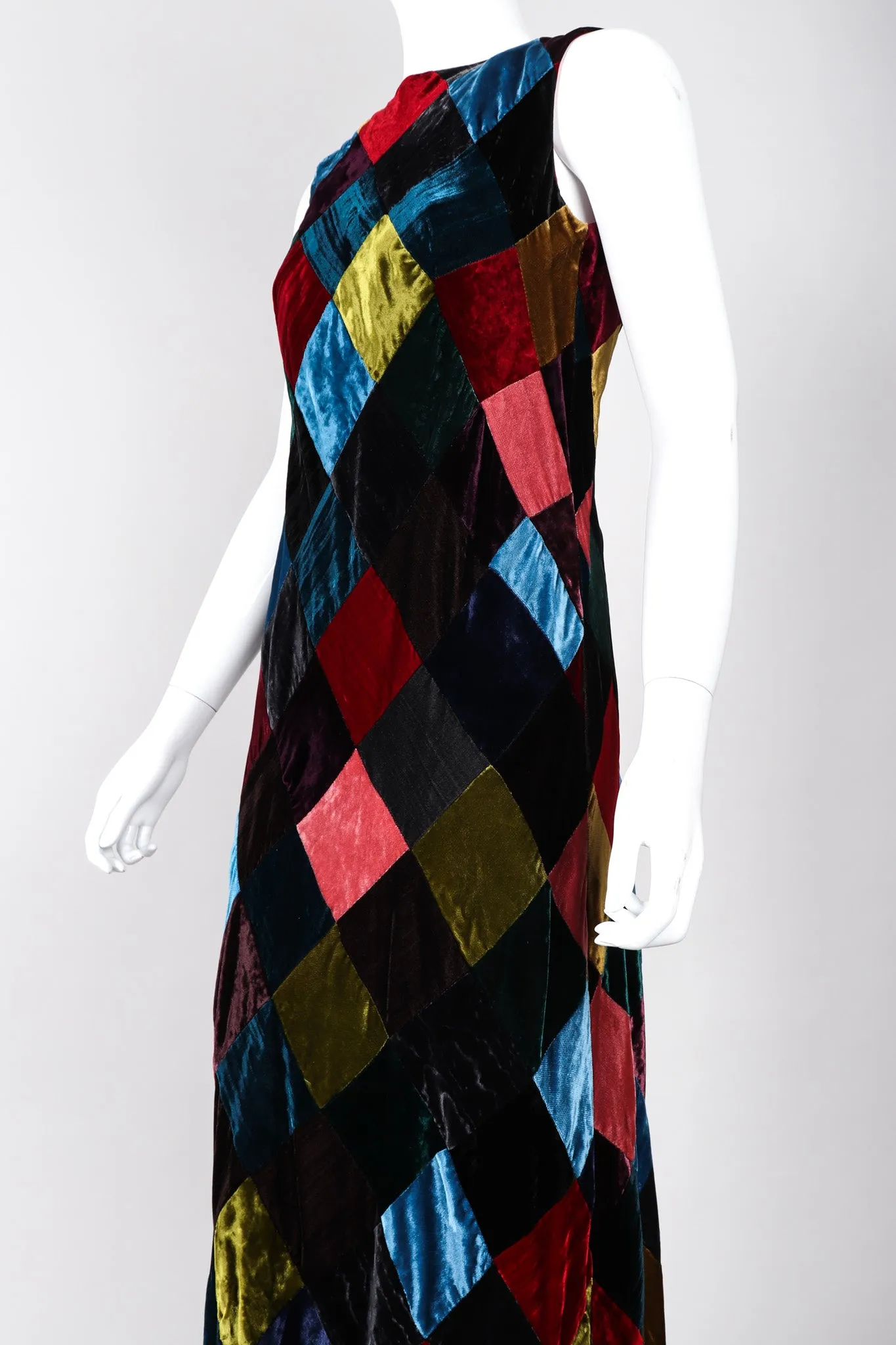 Velvet Harlequin Patchwork Dress
