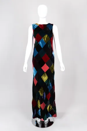 Velvet Harlequin Patchwork Dress