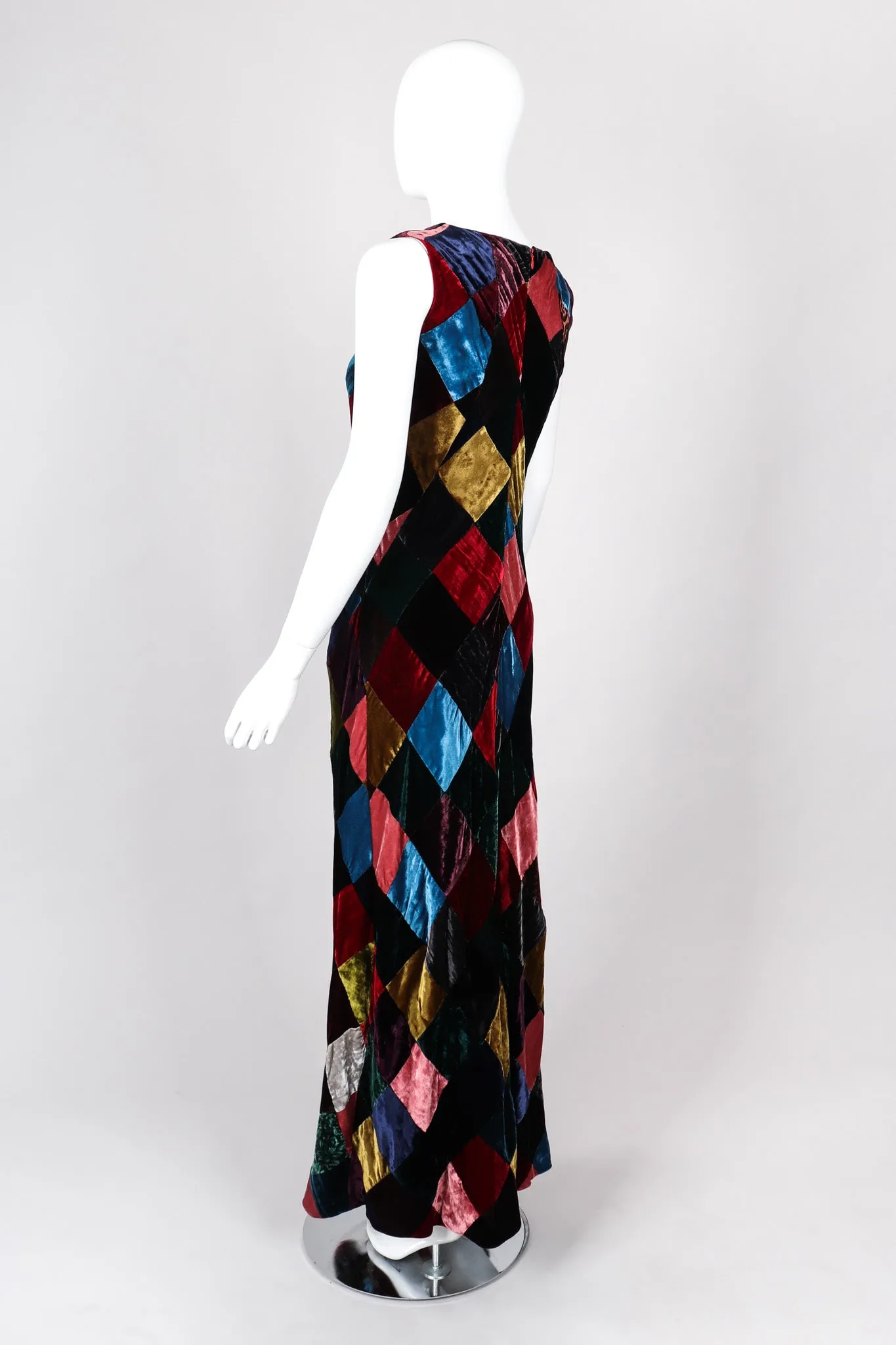 Velvet Harlequin Patchwork Dress