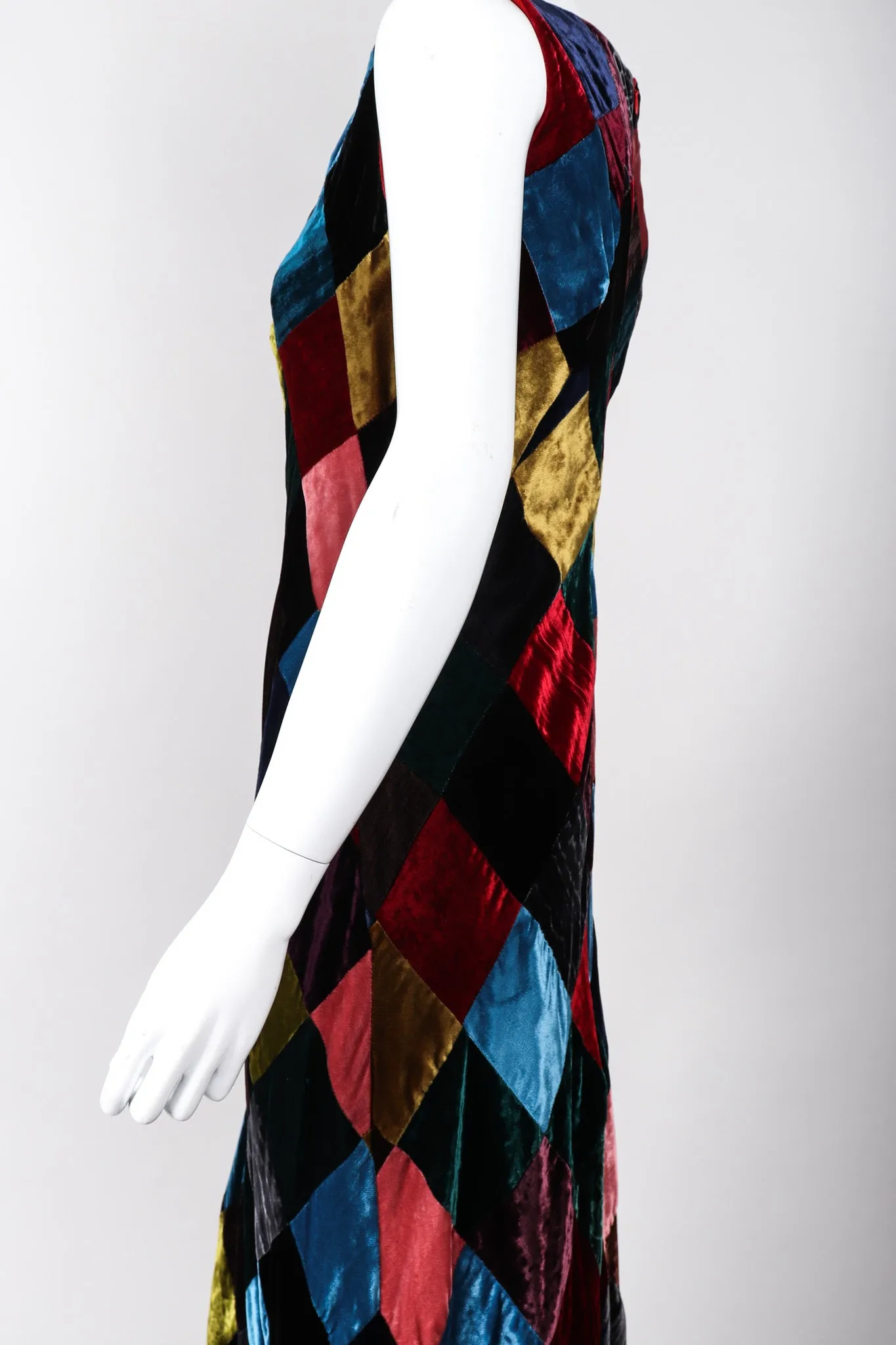 Velvet Harlequin Patchwork Dress
