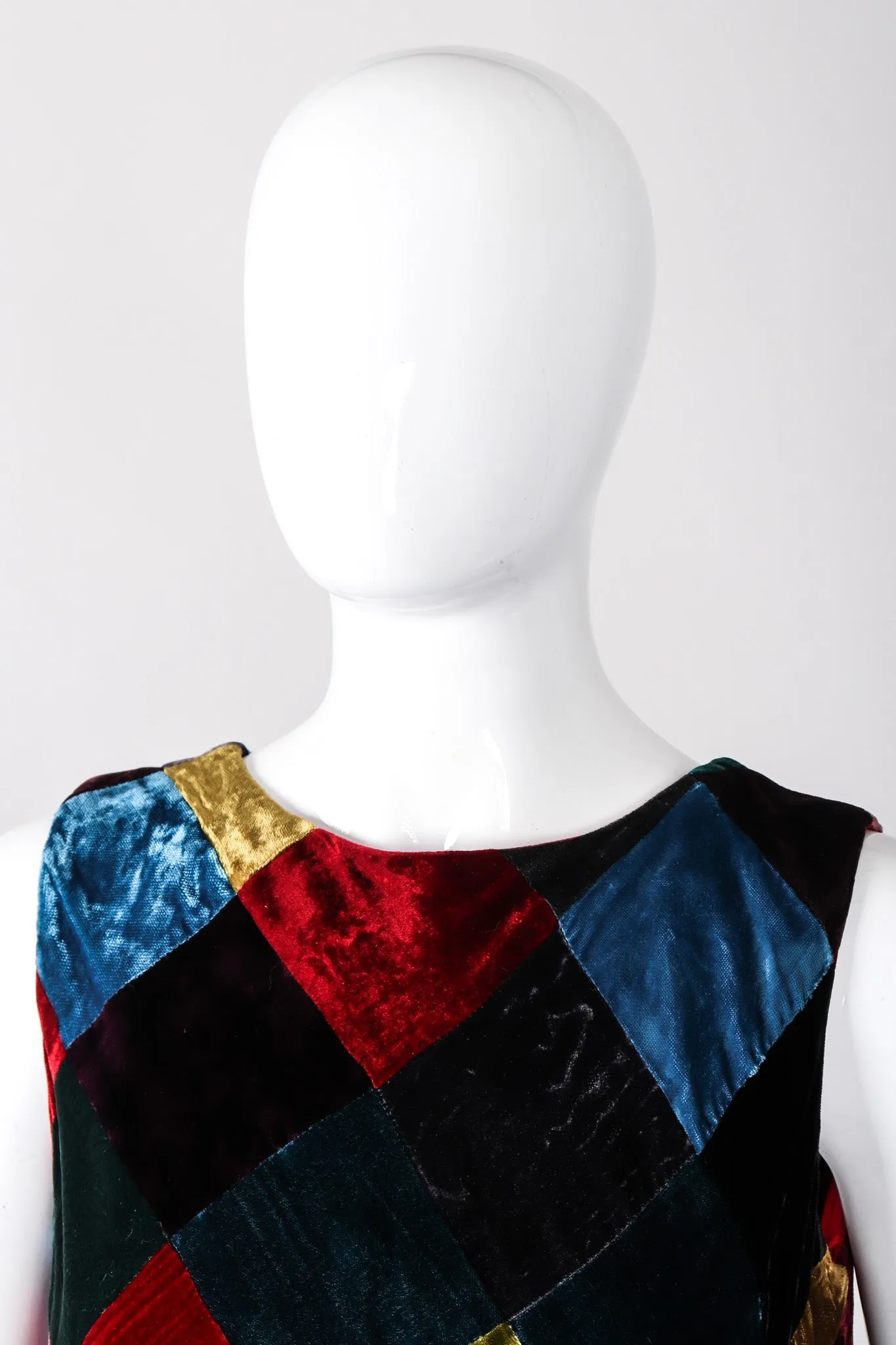 Velvet Harlequin Patchwork Dress
