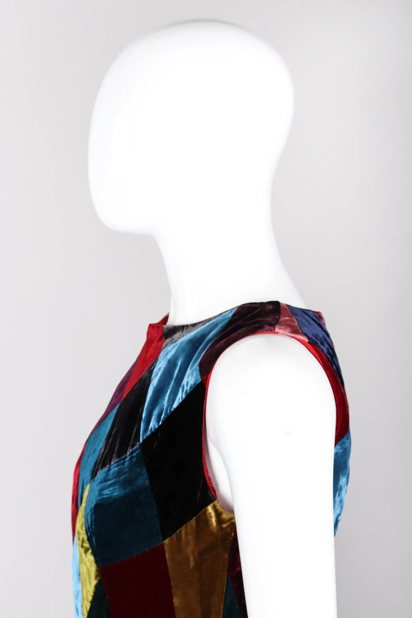 Velvet Harlequin Patchwork Dress