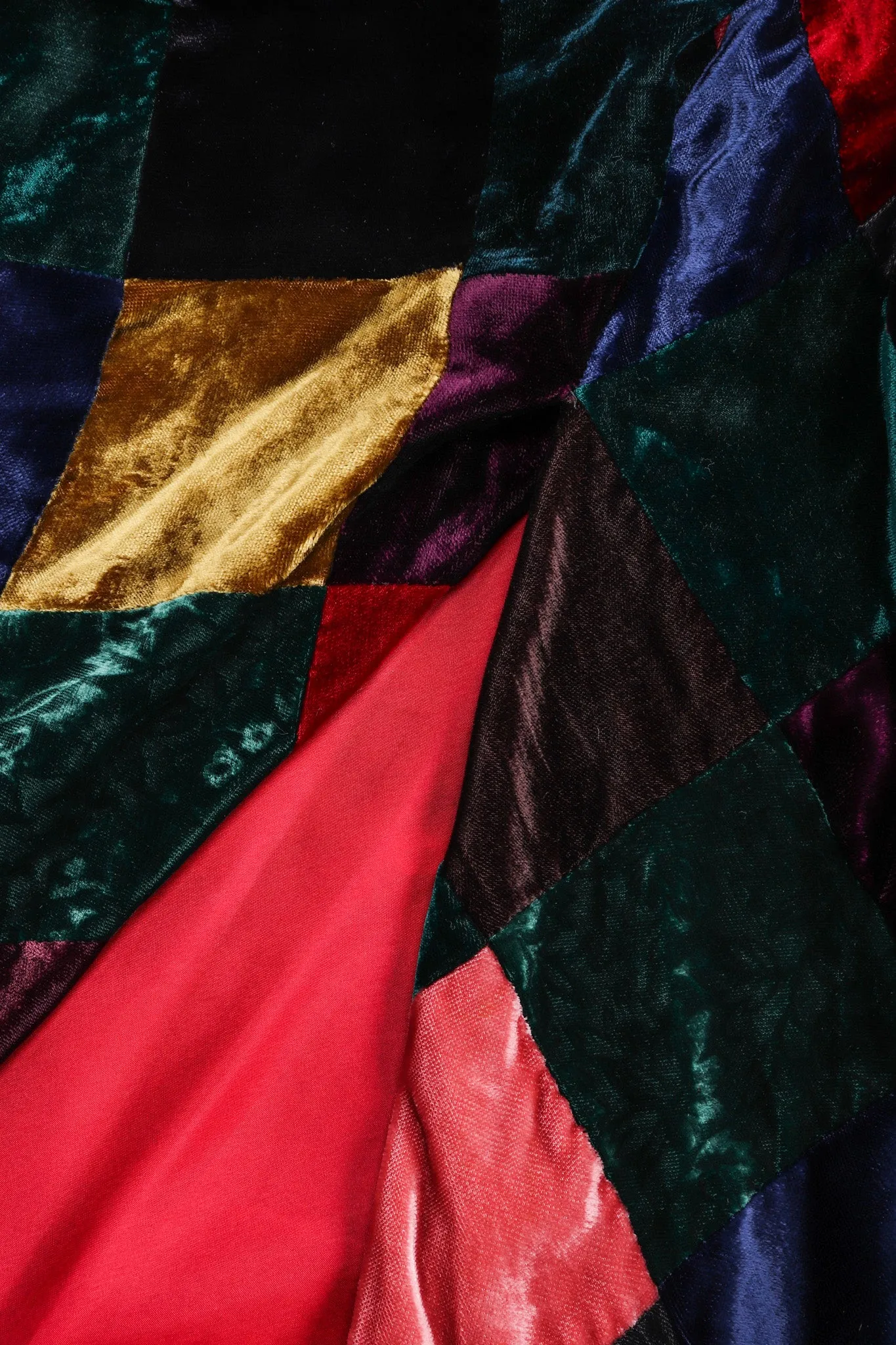 Velvet Harlequin Patchwork Dress