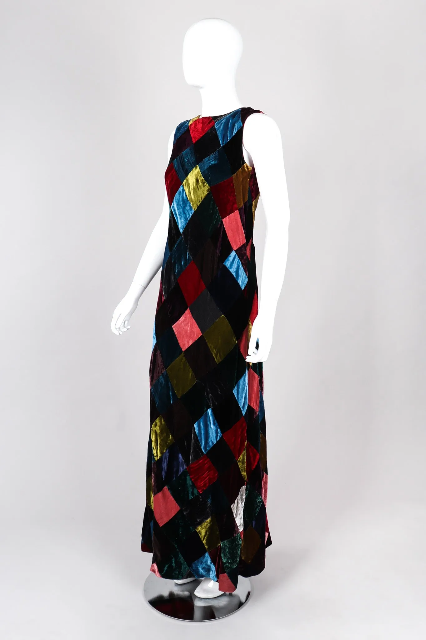 Velvet Harlequin Patchwork Dress