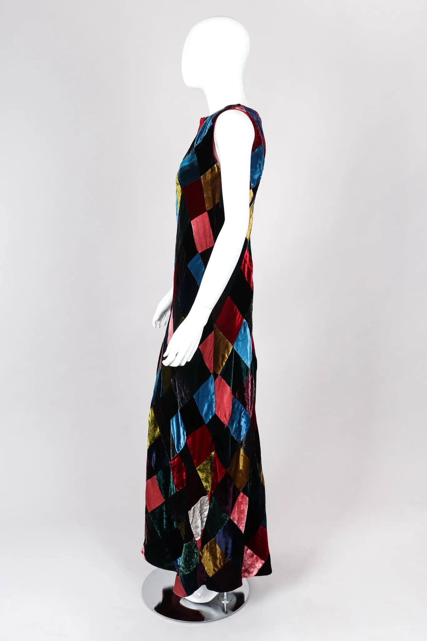 Velvet Harlequin Patchwork Dress