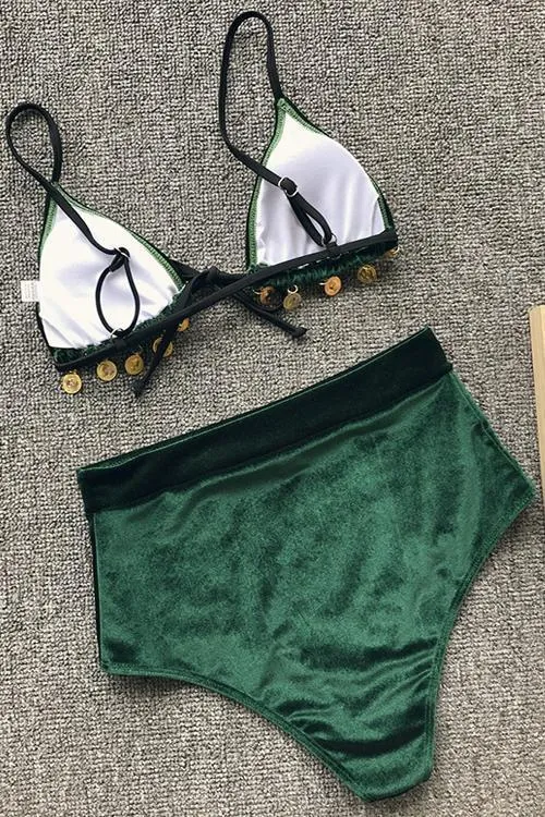 Velvet High Waist Bikini Set