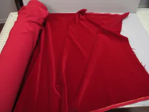 Vintage red velvet fabric Germany cotton 34 in W Red