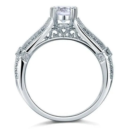Vintage Style 1.0 Ct Diamond Bridal Engagement Ring