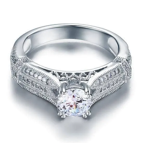 Vintage Style 1.0 Ct Diamond Bridal Engagement Ring