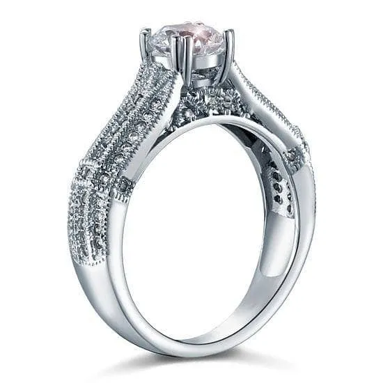 Vintage Style 1.0 Ct Diamond Bridal Engagement Ring