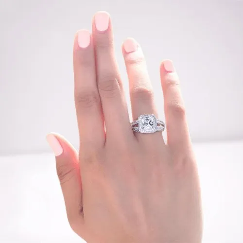 Vintage Style 1.5 Carat Created Diamond Bridal Wedding Engagement Ring