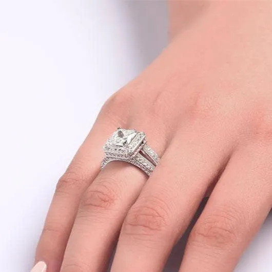 Vintage Style 1.5 Carat Created Diamond Bridal Wedding Engagement Ring