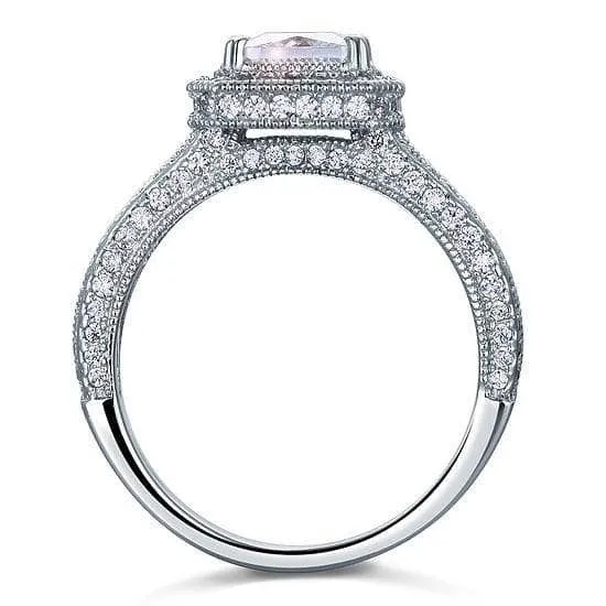 Vintage Style 1.5 Carat Created Diamond Bridal Wedding Engagement Ring
