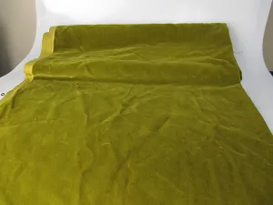 Vintage Velvet Fabric Remnant Germany Cotton 34 in W Olive green