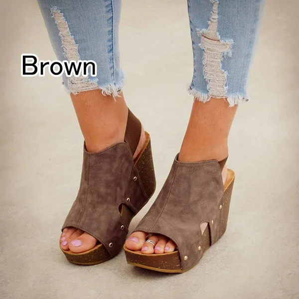 Wedge Shoes Open Toe High Heel Sandals Beach Platforms Sandals