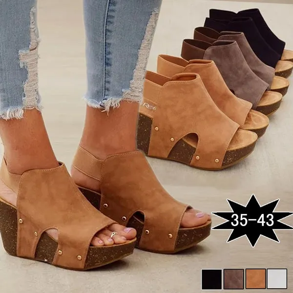 Wedge Shoes Open Toe High Heel Sandals Beach Platforms Sandals