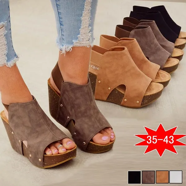 Wedge Shoes Open Toe High Heel Sandals Beach Platforms Sandals