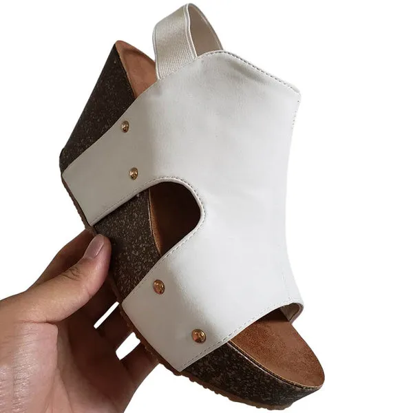 Wedge Shoes Open Toe High Heel Sandals Beach Platforms Sandals