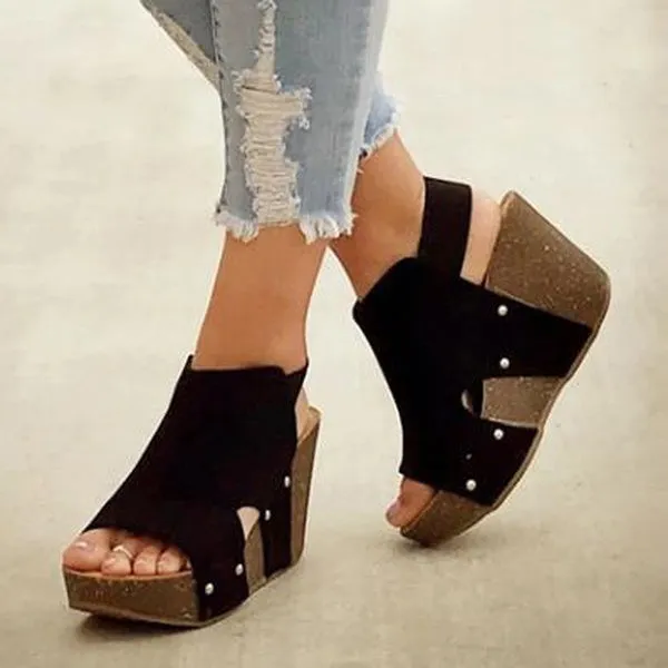 Wedge Shoes Open Toe High Heel Sandals Beach Platforms Sandals