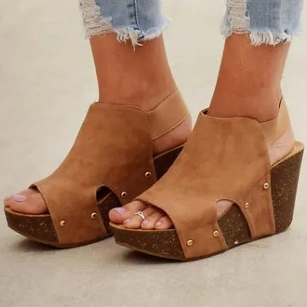 Wedge Shoes Open Toe High Heel Sandals Beach Platforms Sandals