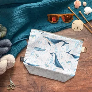 *Whale of a Time* (Cetaceans, Whales and Turtles)- Knitting Project Bag- Ready to Ship