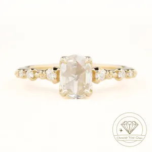 Wisteria Ring, Oval Rose Cut Diamond